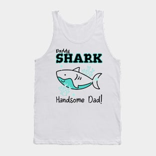 Daddy shark handsome dad, father aesthetic digital modern art illustration Tank Top